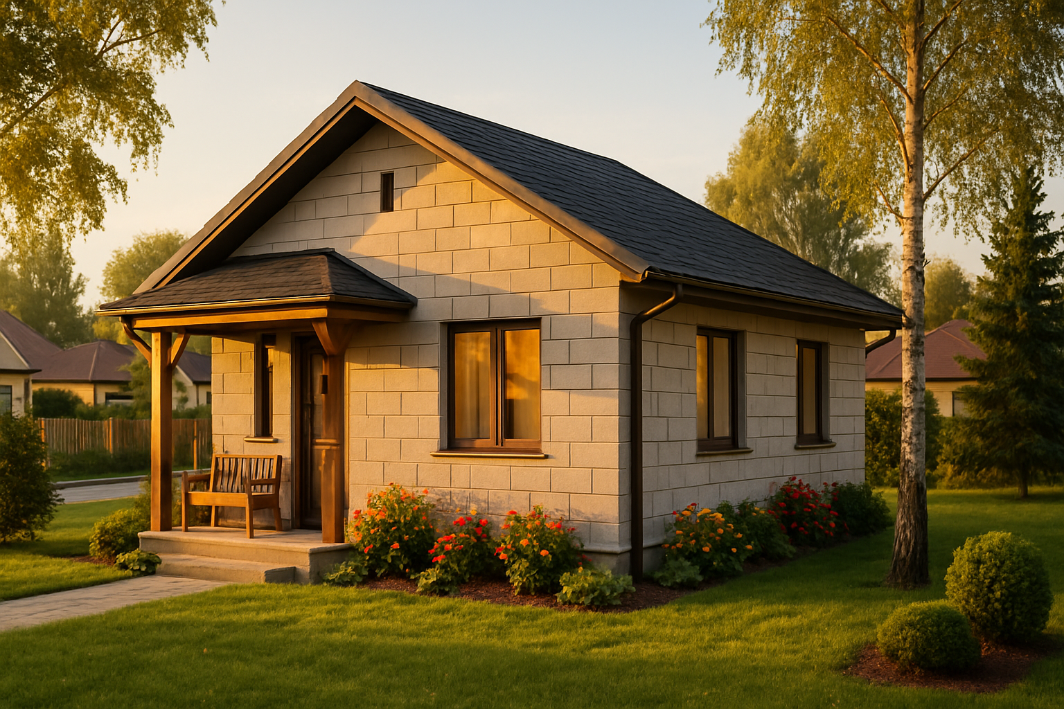 Готовый дом из газоблоков